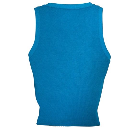 ZARA Electric Blue Knit Bandage Crop Top Size Small - Picture 9 of 9